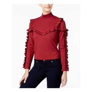 BUFFALO JEANS Womens Maroon Long Sleeve Turtle Neck Top Size: XS